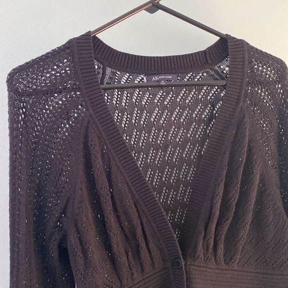 Anne Klein 3/4 sleeve black cardigan with buttons. Sleeves have slight flare. - Picture 2 of 5